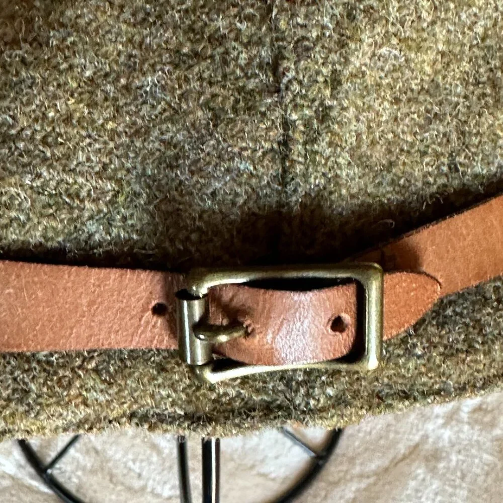 VTG Polo Ralph Lauren Green Brown Windowpane Gents Tweed Cabbie Newboy Hat S/M - Picture 3 of 14